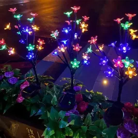 Solar Home Decor Multicolour Flower Lamp For Garden, Patio And Outdoor Use