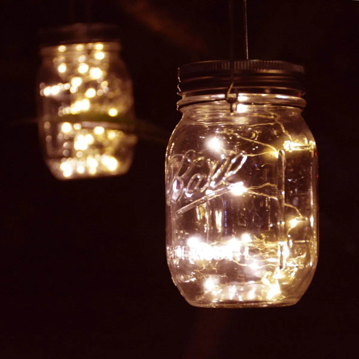 Solar Mason Jar LED Seed Light Warm White