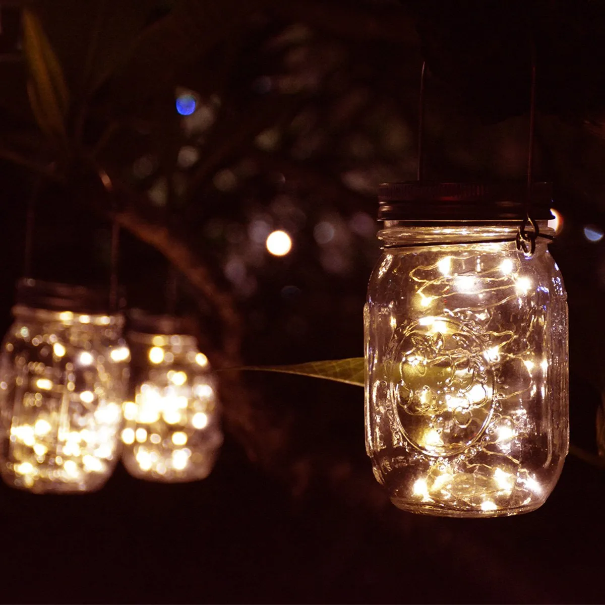 Solar Mason Jar LED Seed Light Warm White