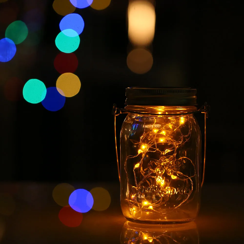 Solar Mason Jar LED Seed Light Warm White