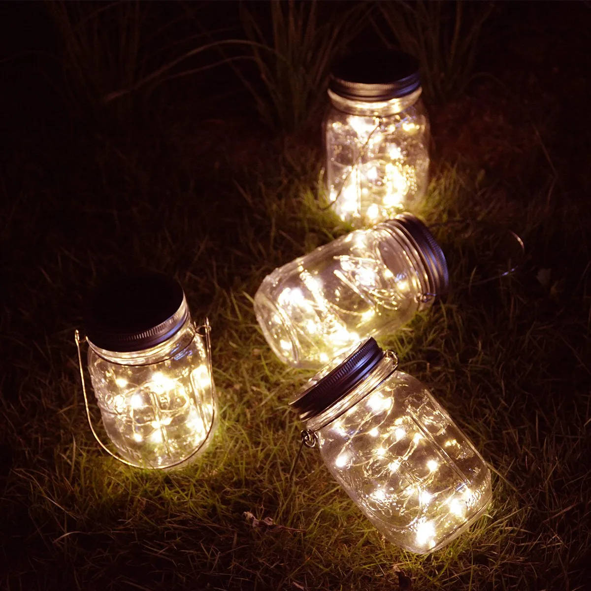 Solar Mason Jar LED Seed Light Warm White