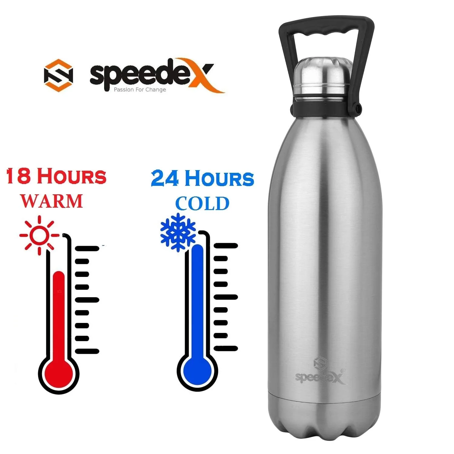 Speedex Stainless Steel Vacuum Insulated Flask Hot and Cold Water Bottle Thermosteel, Soft Feather Touch Finish(1500 ML, MATT COLOUR)