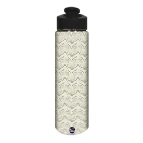 Stainless Steel Water Bottle -  Grey Retro Pattern