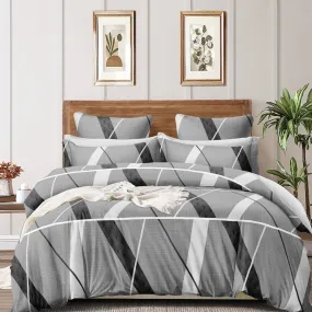 Super Soft Cross Strip Design Ac Comforter Set (4 pc Set, king Size)