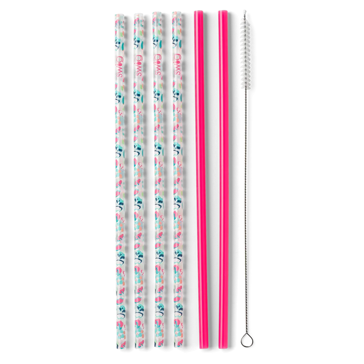 Swig | Party Animal   Hot Pink  Reusable Straw Set