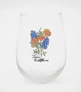 Texas Wildflowers Wine Glass