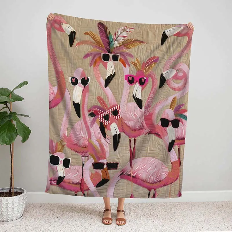 Tropical Delight Flamingo Blanket - D218 - Premium Blanket