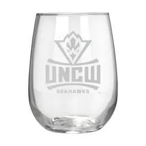 UNC Wilmington Seahawks 17 oz. Stemless Wine Glass