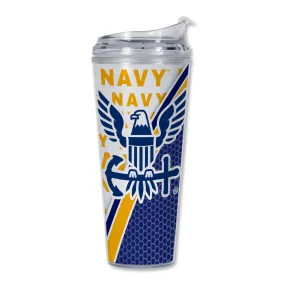 U.S. Navy Text Plastic Tumbler by 7.62 Design