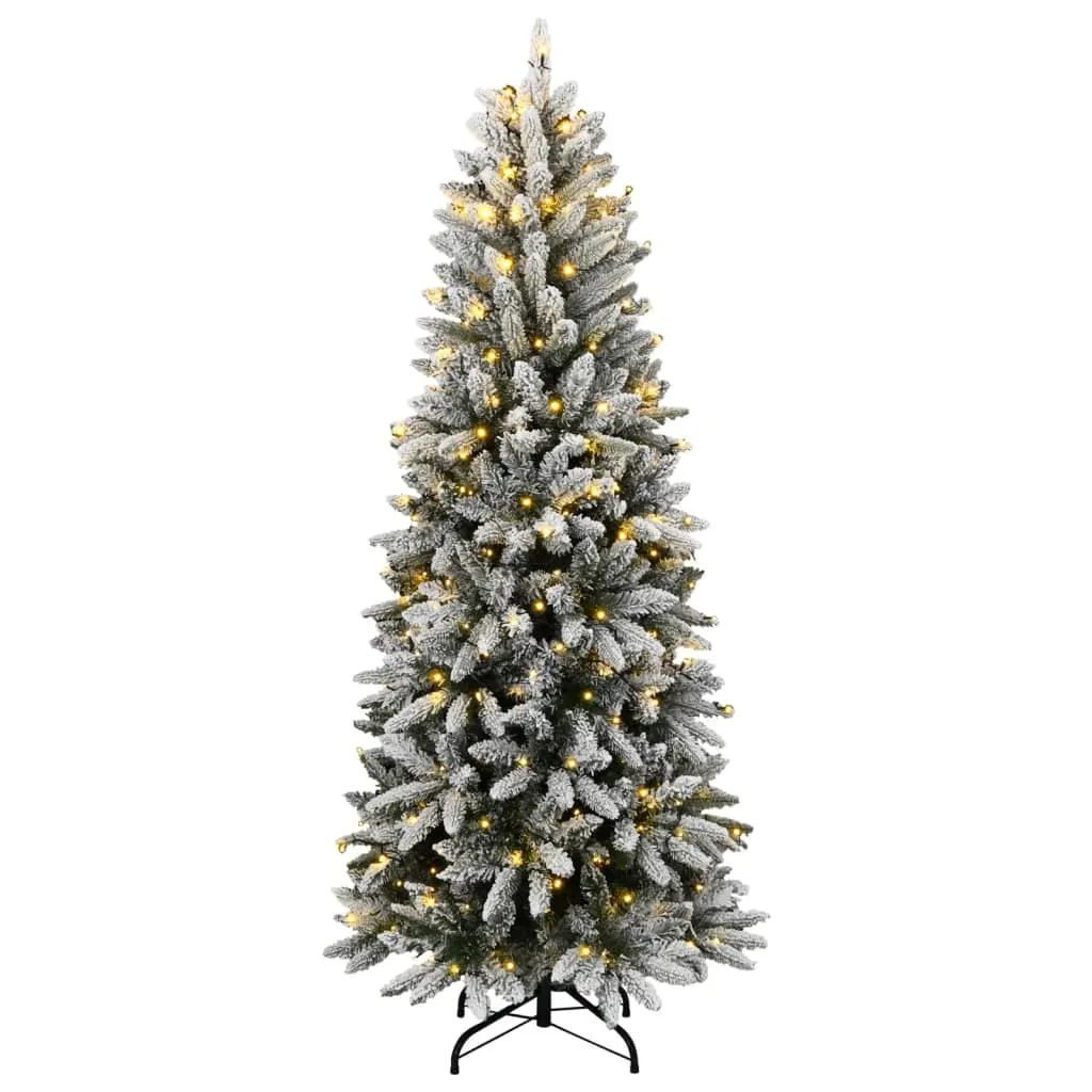 vidaXL Artificial Christmas Tree 300 LEDs and Flocked Snow 180 cm