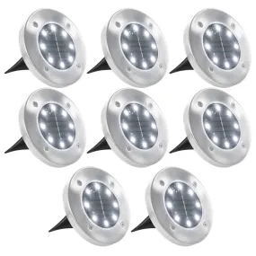 vidaXL Solar Ground Lights 8 pcs LED Lights White