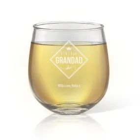 Vintage Stemless Wine Glass