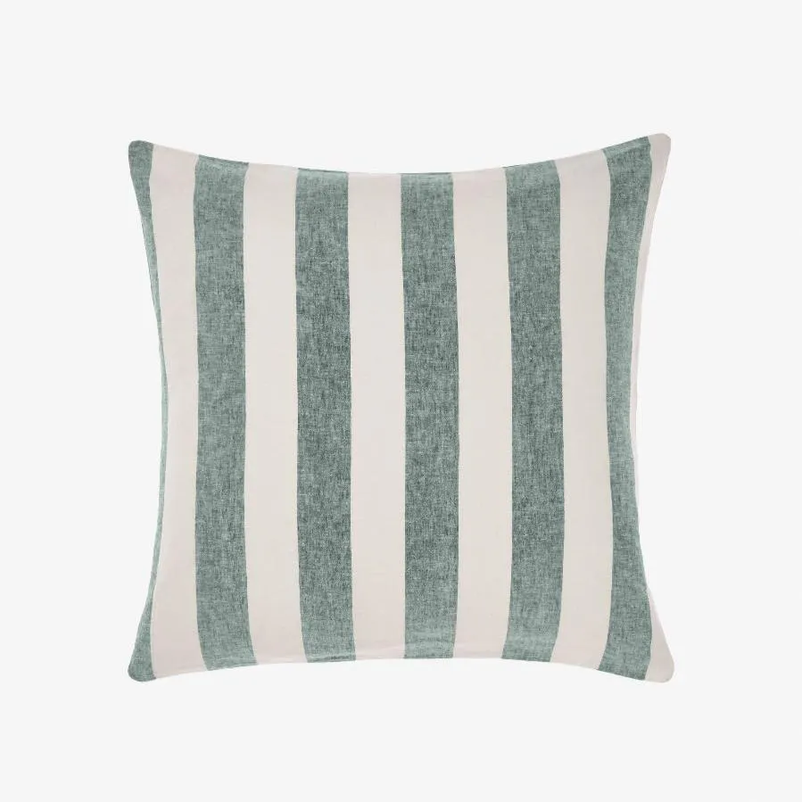 Vintage Stripe Denim European Pillowcase by Linen House