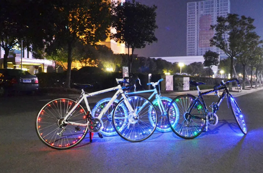 Water-resistant 20 LEDs Bicycle Bike Cycling Rim Lights LED Wheel Spoke Light 2.2m String Wire Lamp