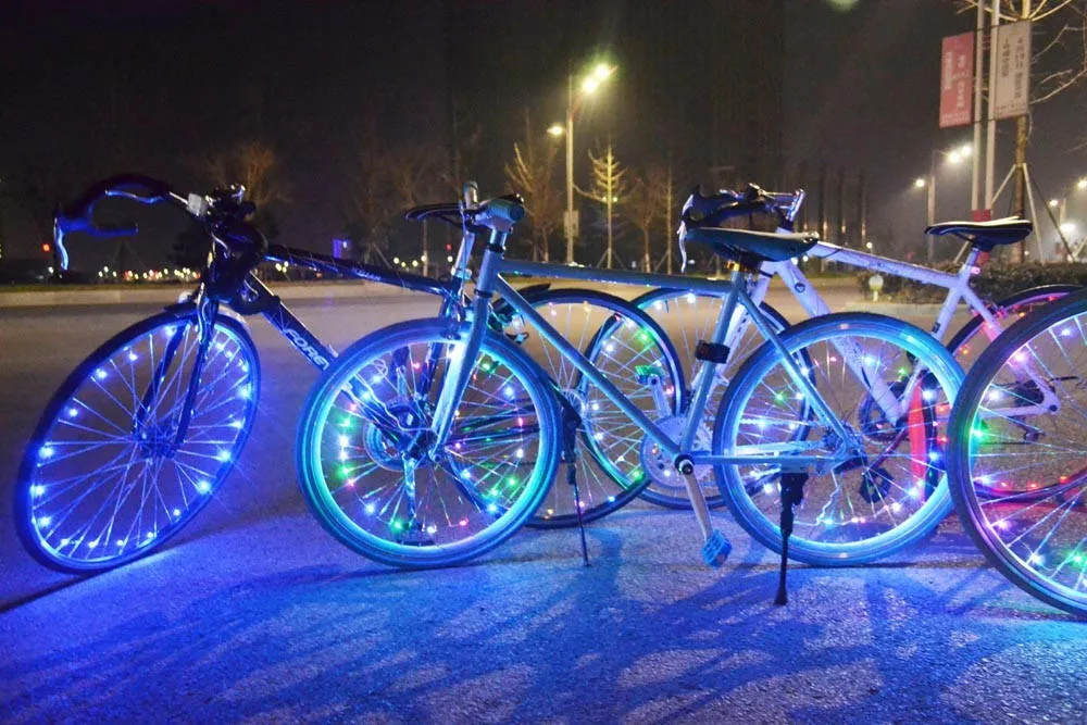 Water-resistant 20 LEDs Bicycle Bike Cycling Rim Lights LED Wheel Spoke Light 2.2m String Wire Lamp