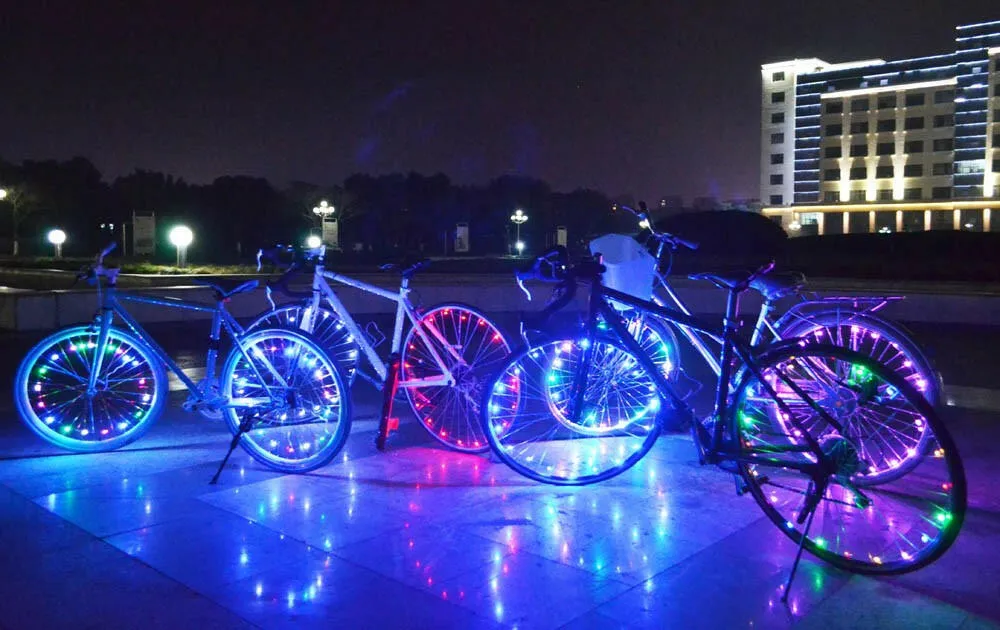 Water-resistant 20 LEDs Bicycle Bike Cycling Rim Lights LED Wheel Spoke Light 2.2m String Wire Lamp