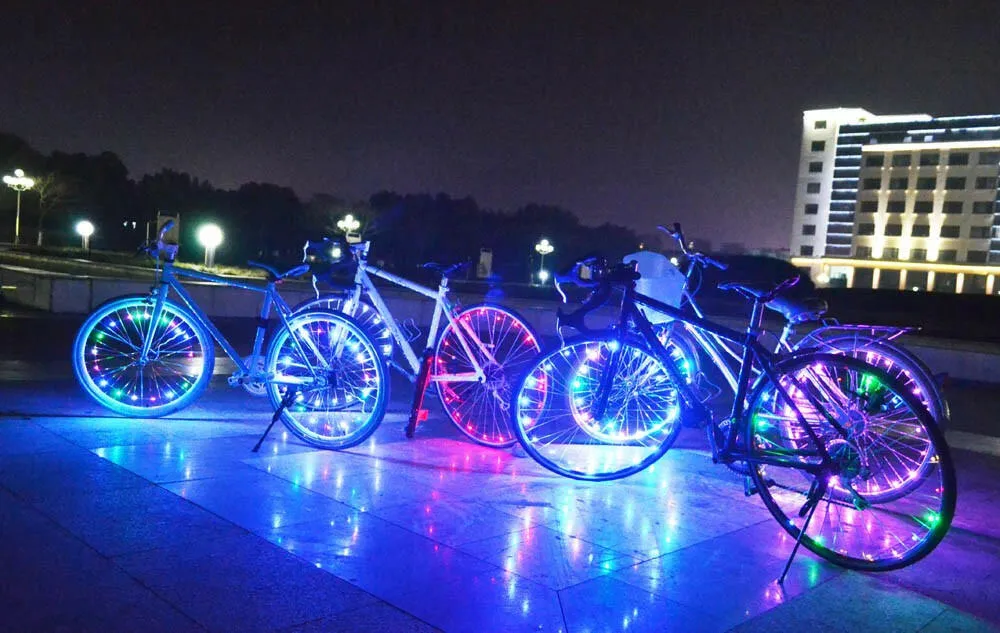 Water-resistant 20 LEDs Bicycle Bike Cycling Rim Lights LED Wheel Spoke Light 2.2m String Wire Lamp