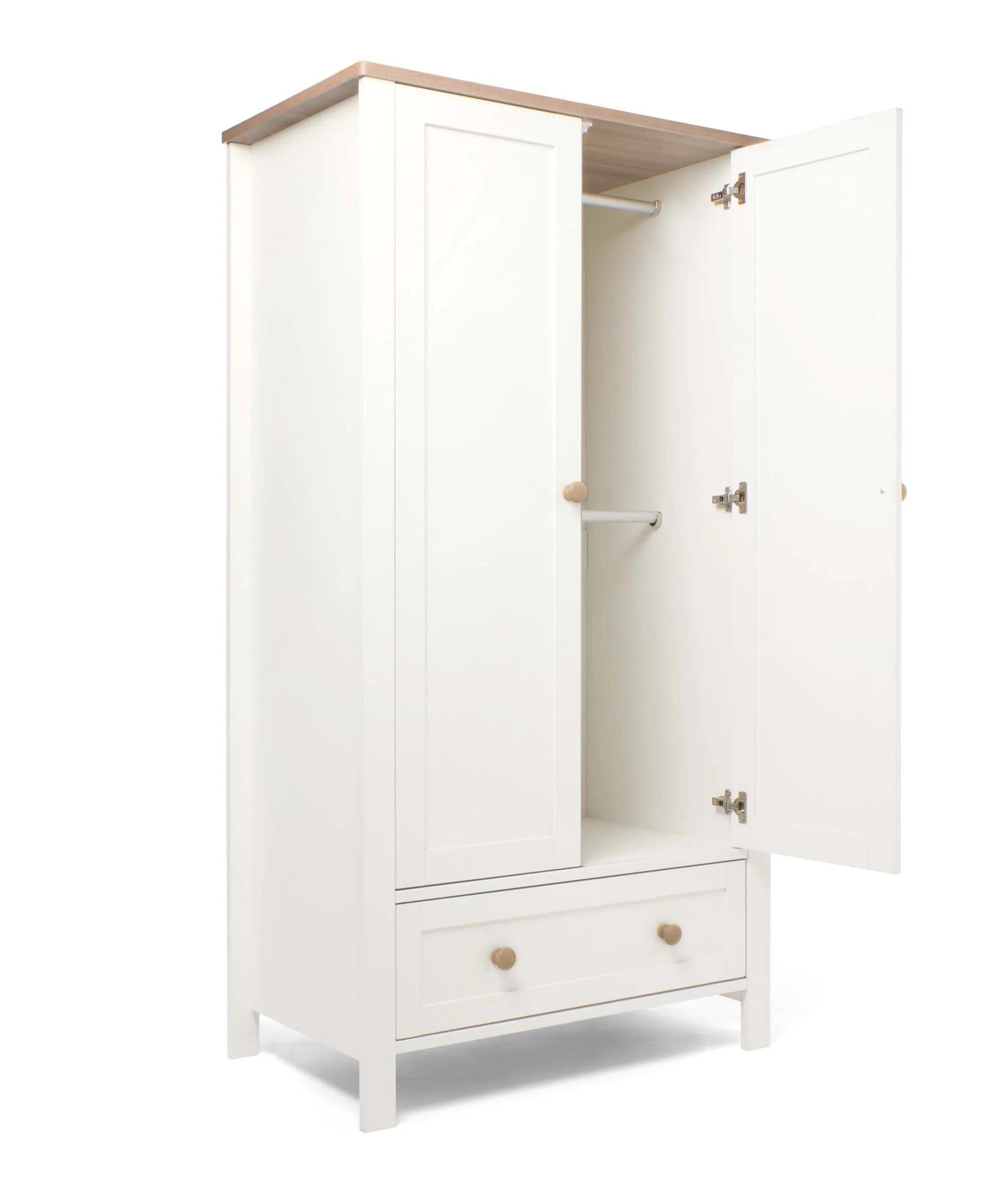 Wedmore 3 Piece Cotbed Range with Dresser Changer & Wardrobe - White/Natural