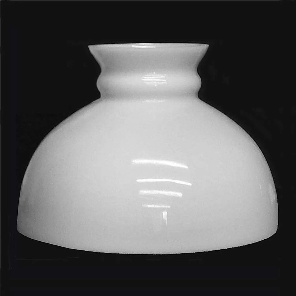 White Glass Student Lamp Shades, 10 inch fitter