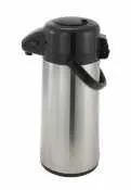 Winco 2.2L Glass Lined Airpot w/Push Button Top, S/S Body