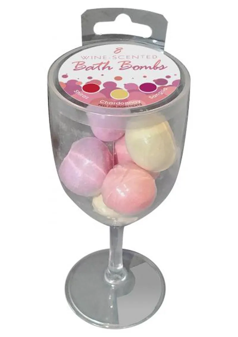 Wine Scented Bath Bombs 3 Scents (8 Bombs Per Glass