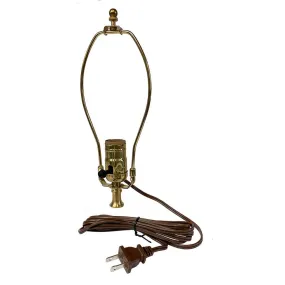 Wired Lamp Assembly for 1/8 IP Pipe, Brown Cord