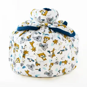 Wrapped with Endanzoo Organic Baby Swaddle Blanket - Jungle Cuties