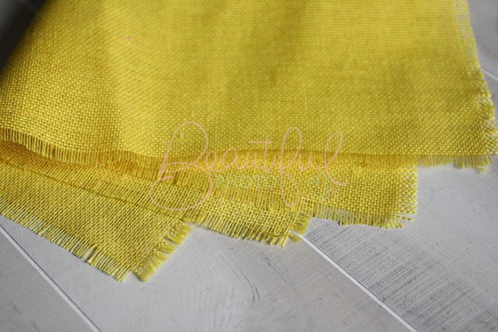 Yellow Burlap Blanket Photography Prop